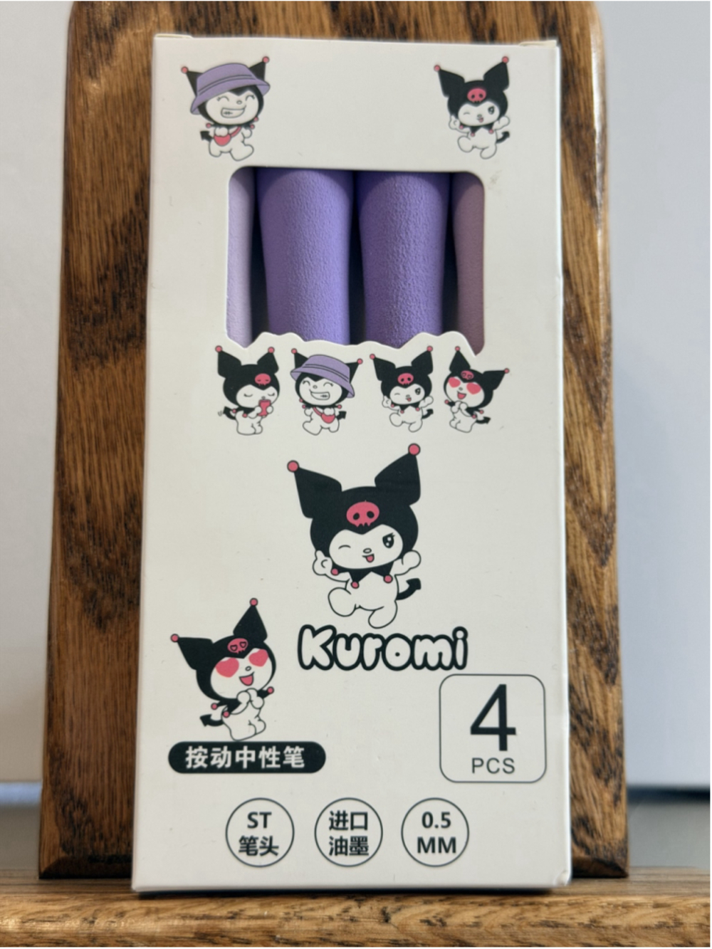 #KUR-887 Kuromi 4 pk Pens w/ Large Foam Grip